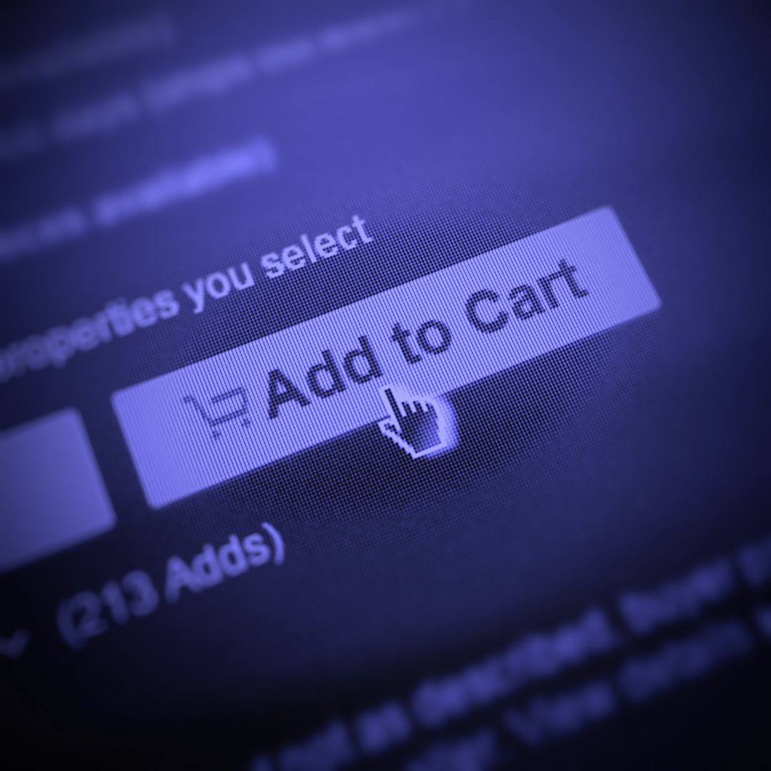 a computer screen with the word add to cart and a cursor hovering over it